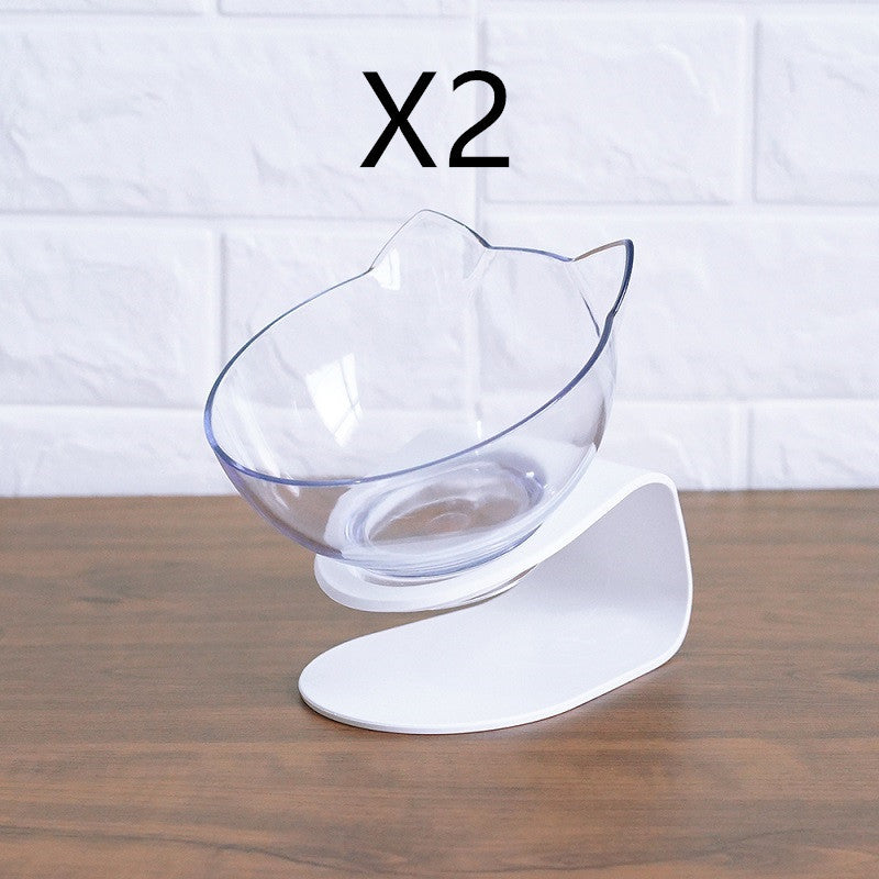 Double gamelle transparente anti dérapant avec support surélevé