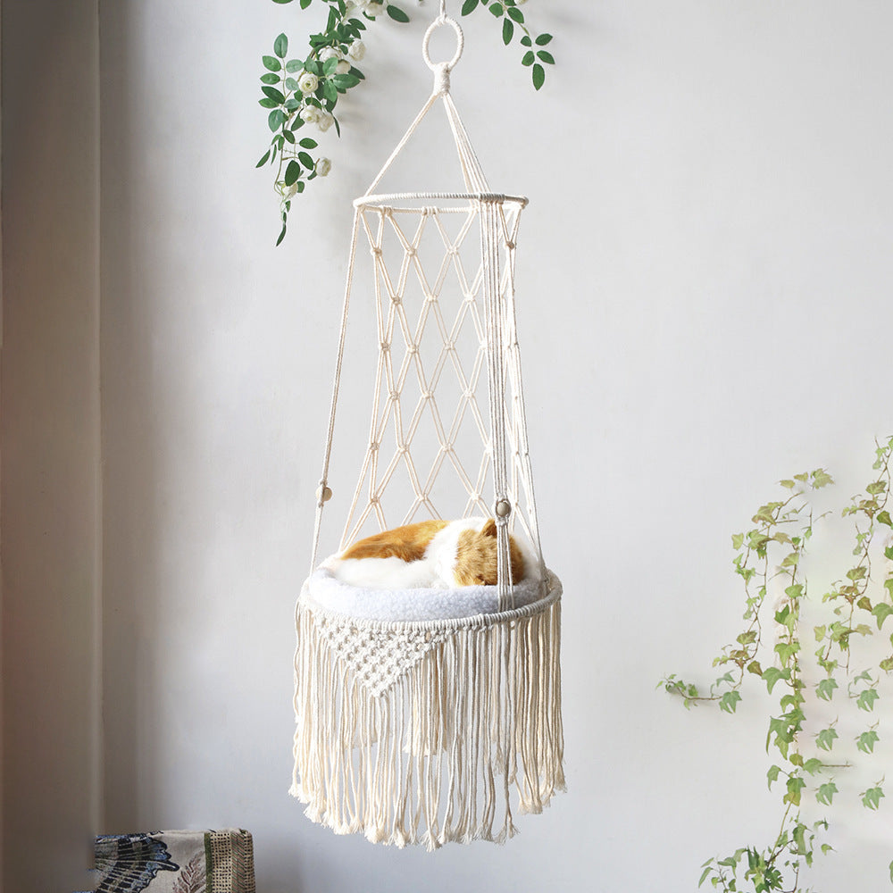 Hamac déco bohème pour chat