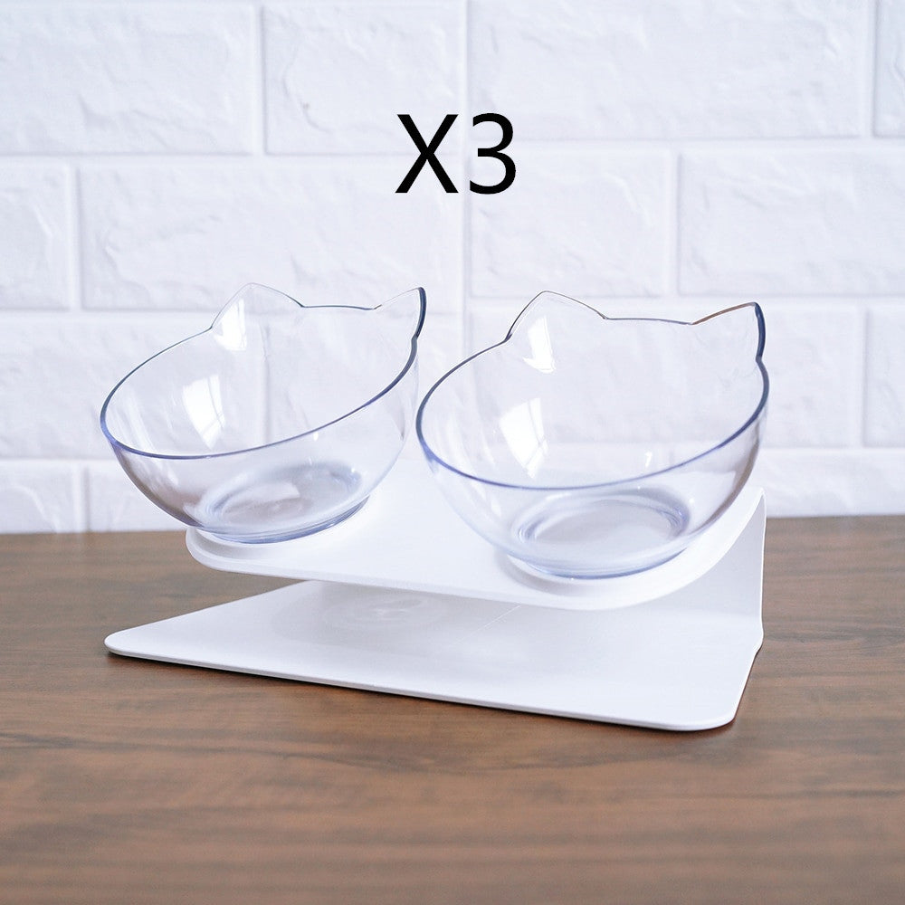 Double gamelle transparente anti dérapant avec support surélevé