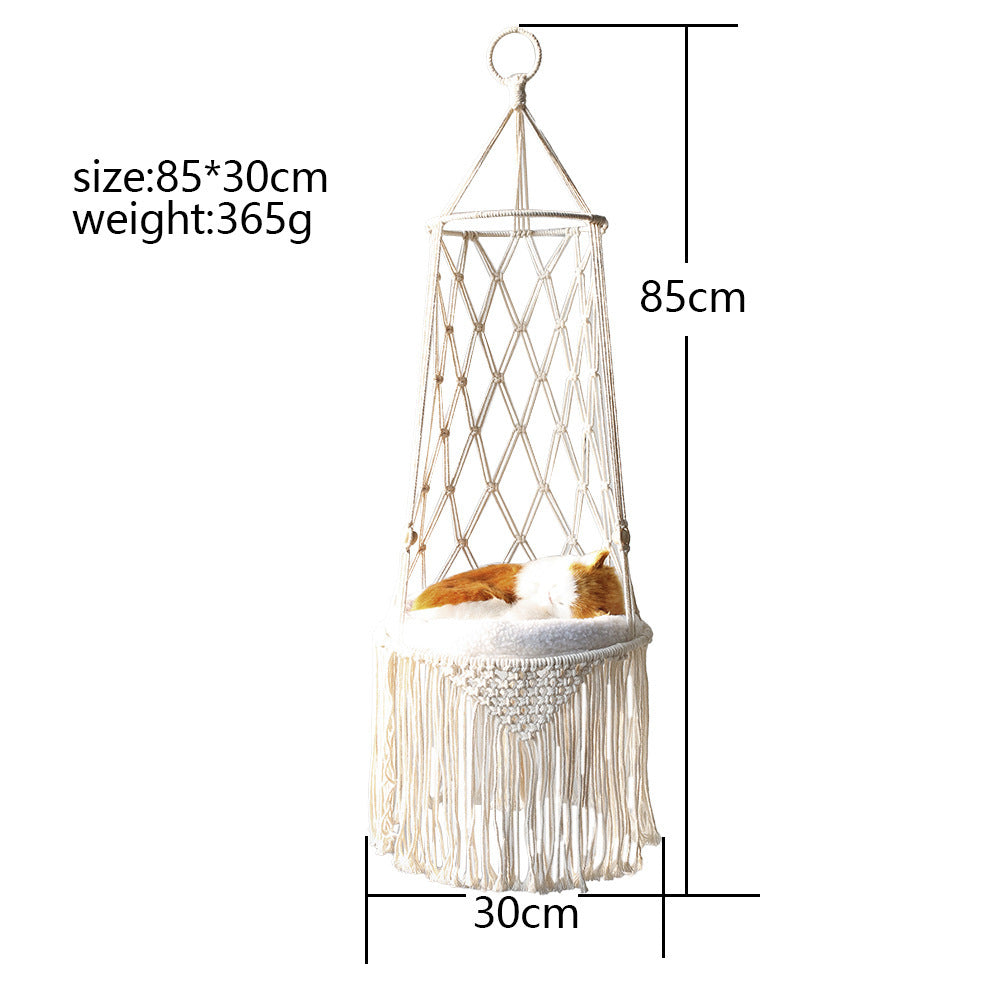 Hamac déco bohème pour chat