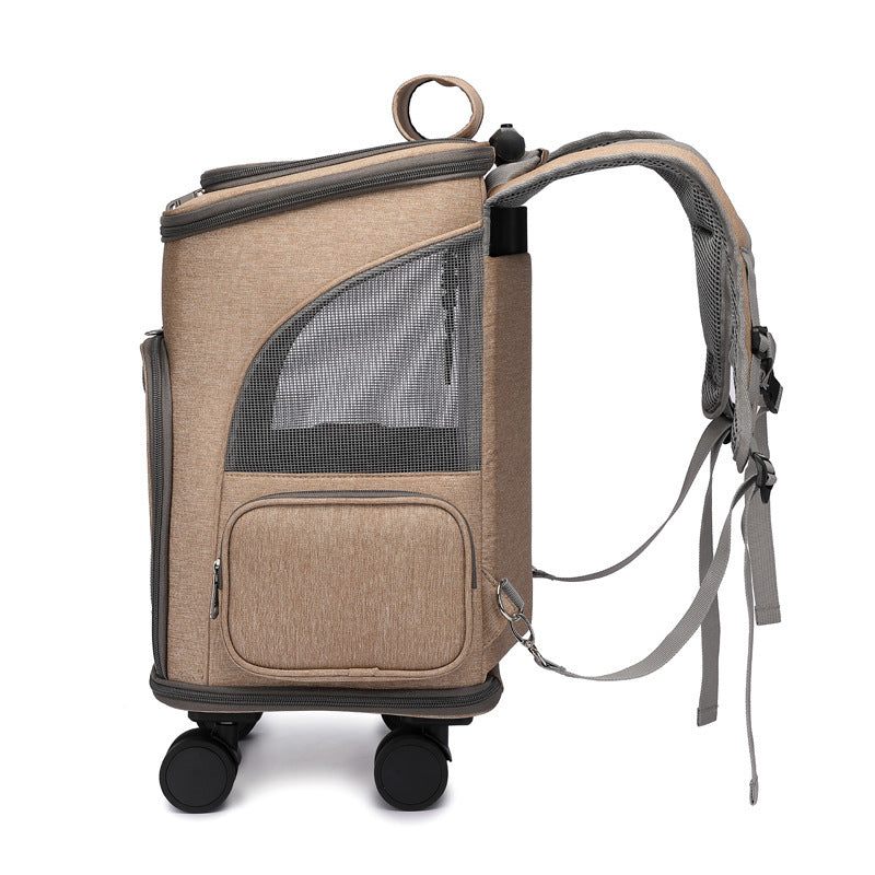 Sac à dos à roulette pour animaux de compagnie