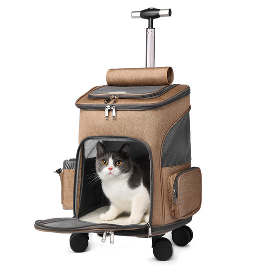 Sac à dos à roulette pour animaux de compagnie
